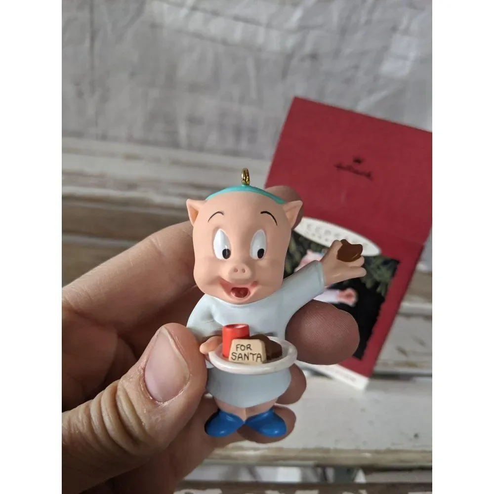 Hallmark Porky‎ Pig Cookies Milk for Santa ornament